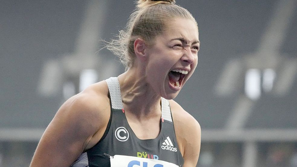 Unter elf Sekungen über 100 Meter: Sprinterin Gina Lückenkemper jubelt nach ihrem Sieg. Foto: Soeren Stache/dpa