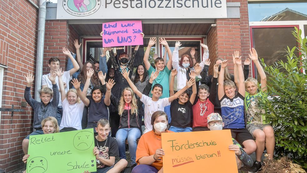 Die Schüler der Pestalozzischule sind sich einig: Förderschulen mit dem Schwerpunkt Lernen muss es auch in Zukunft geben. Foto: Ortgies