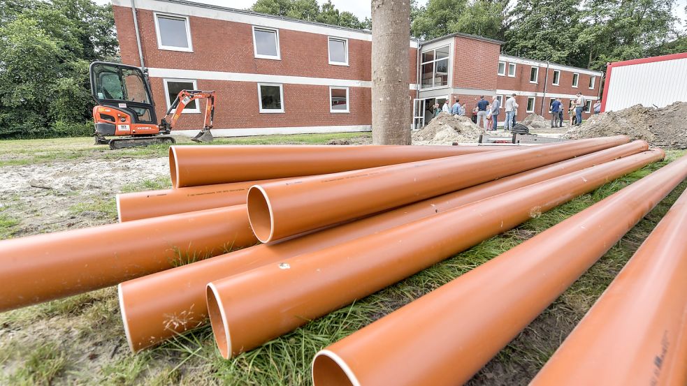 Auf dem Gelände der Blücher Kaserne hat der Landkreis Aurich bereits ein Gebäude für Flüchtlinge hergerichtet – weitere folgen. Foto: Ortgies