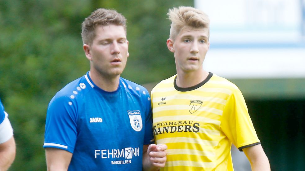 Tade Niehus (rechts) feierte sein Debüt für Kickers.