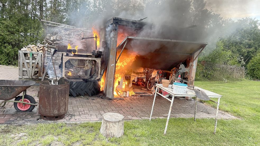 Passanten bemerkten eine Rauchentwicklung hinter einem Haus. Foto: Feuerwehr