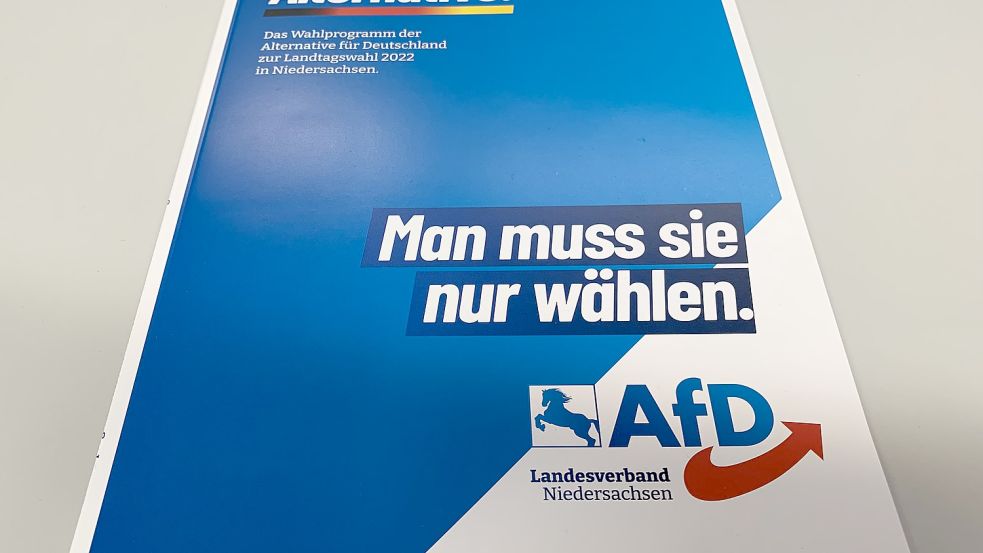 Die AfD Niedersachsen hat am Freitag in Hannover die Kernpunkte ihres Programms für die Landtagswahl am 9. Oktober vorgestellt. Foto: Lars Laue