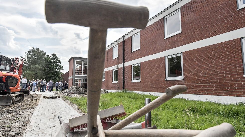 74 Flüchtlinge sind in diesem Gebäude auf dem Auricher Kasernengelände untergebracht. Mehr Gebäude bekommt der Landkreis nicht. Foto: Archiv/Ortgies