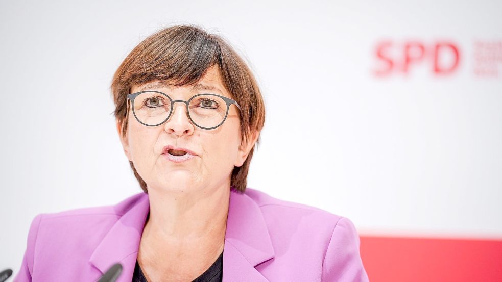 SPD-Bundesvorsitzende Saskia Esken in Kiel. Foto: Kay Nietfeld/dpa
