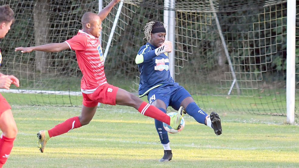 Mahamadou N’Diaye hielt in der ersten Partie gegen Aurich seinen Kasten sauber. Foto: Doden/Blomberg