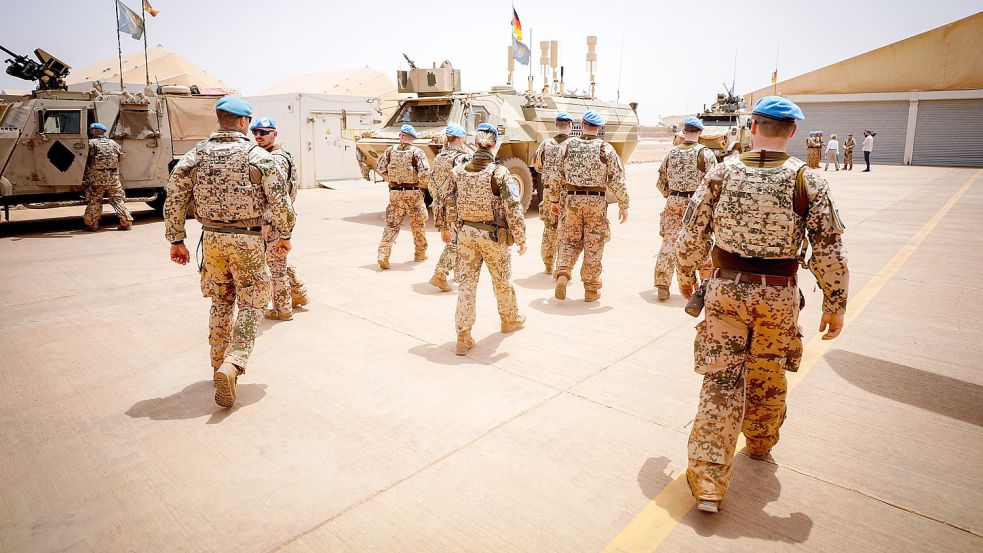Auf dem Rückzug: Soldaten der Bundeswehr im westafrikanischen Mali. Foto: Nietfeld/DPA