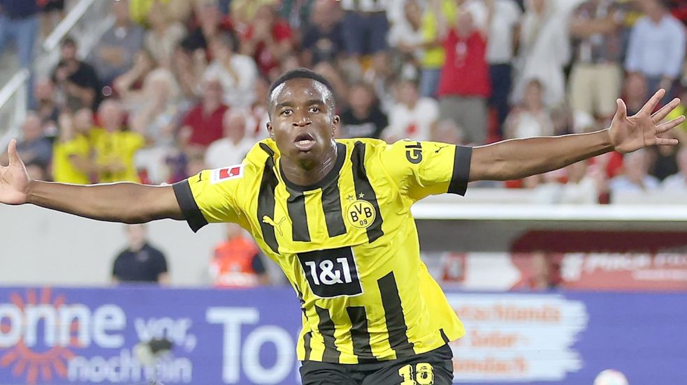 Dortmunder Matchwinner in Freiburg: Youssoufa Moukoko. Foto: Tom Weller/dpa