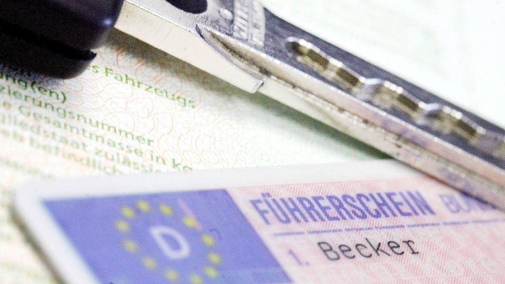 Ein solchen echten Führerschein konnte ein 52-Jähriger bei einer Polizeikontrolle nicht vorweisen – mit seiner Fälschung kam er nicht durch: Er hatte eine Kundenkarte aus dem Baumarkt manipuliert. Symbolfoto: Becker/DPA