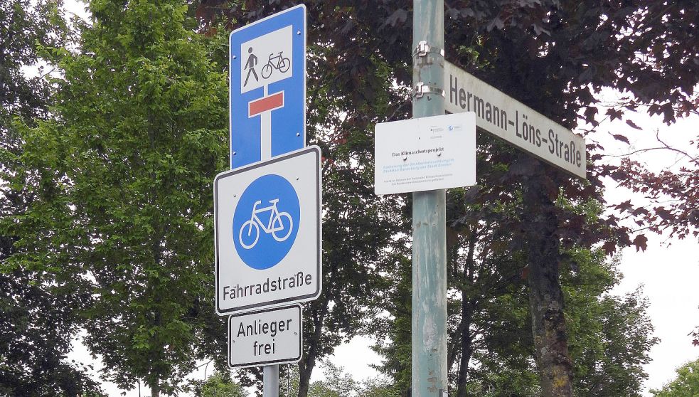 Die Hermann-Löns-Straße ist seit diesem Jahr eine Fahrradstraße. Foto: F. Doden