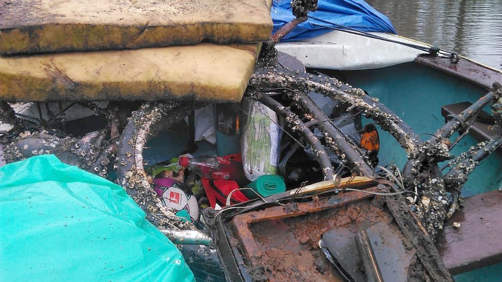 So viel Müll war beim letzten Gewässer-Clean-Up im Februar gesammelt worden, dass damit ein Container zur Hälfte gefüllt wurde. Foto: Privat/Archiv