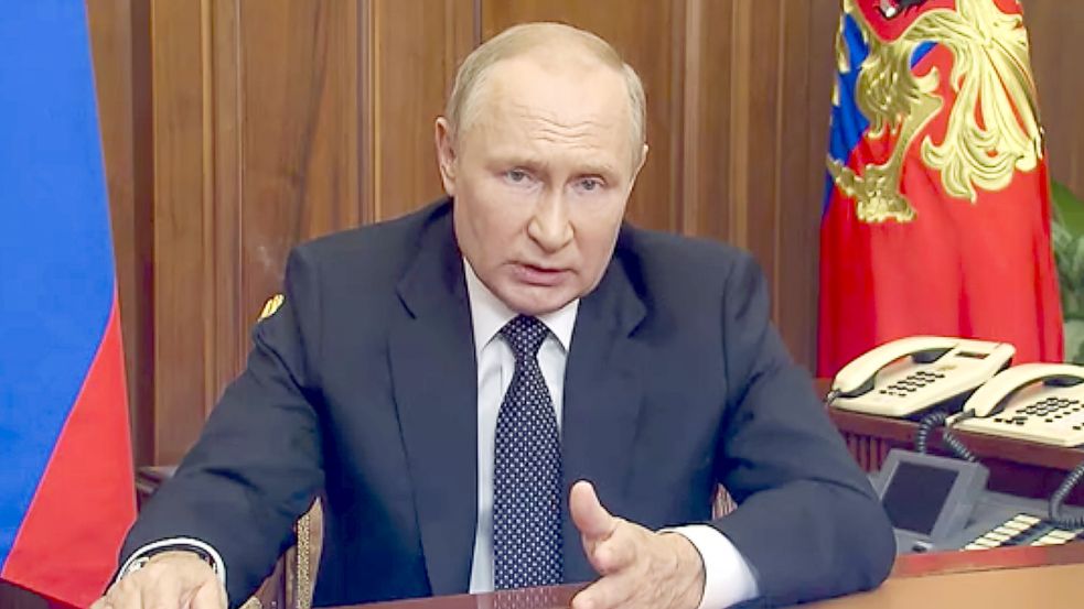 Wladimir Putin befahl in dieser Woche eine Teilmobilmachung für den Krieg in der Ukraine. Foto: Russian Presidential Press Service/AP