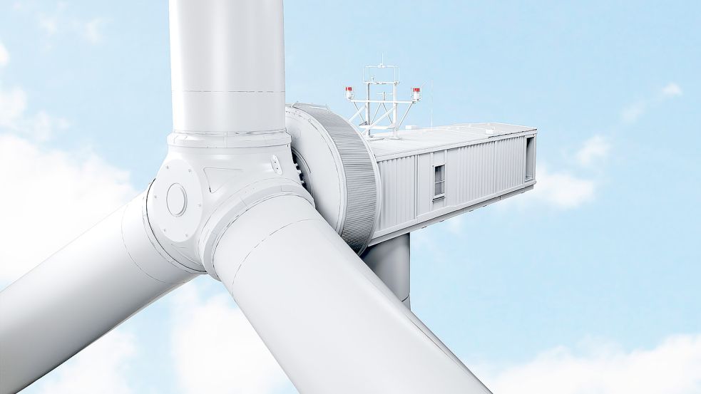 So soll die neue Anlage aussehen, mit der Enercon sich auf der Hamburg Wind-Energy präsentiert. Grafik: Enercon