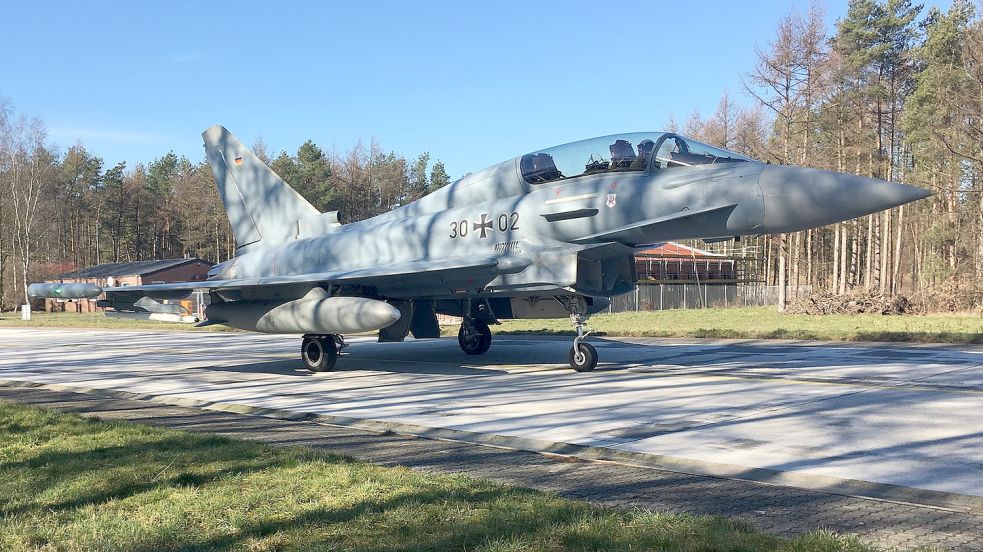 Ein Eurofighter auf dem Flugplatz Wittmundhafen. Foto: Oltmanns/Archiv