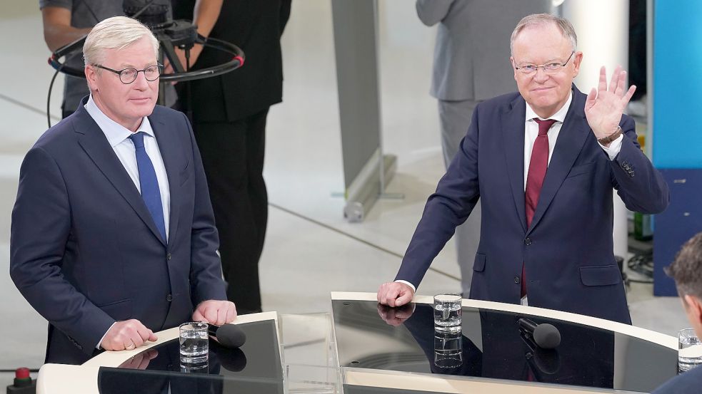 Tschüss, Groko! Die Regierung von Stephan Weil (SPD, rechts) und Bernd Althusmann (CDU) ist bald Geschichte. Foto: Brandt/DPA