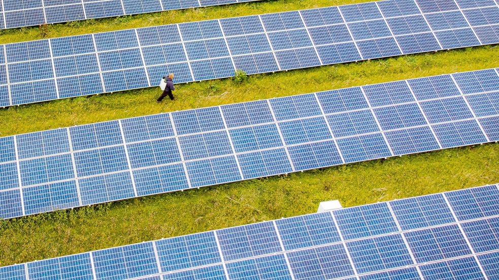Photovoltaik statt landwirtschaftlicher Nutzfläche? Das wird gerade in der Krummhörn diskutiert. Symbolfoto: DPA