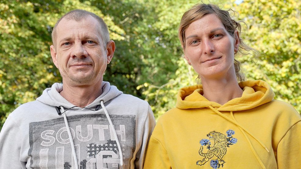 Für Dmytro Lohvynov und Olga Telebzda ist Ostfriesland eine sichere Zuflucht und sie fühlen sich willkommen. Dennoch ist es für sie nur ein Etappenziel. Foto: Ullrich