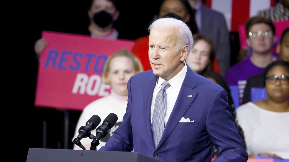 US-Präsident Joe Biden wirbt bei Wahlkampf-Veranstaltungen unter anderem für das Recht auf Abtreibung. Foto: Anna Moneymaker/Getty Images/AFP