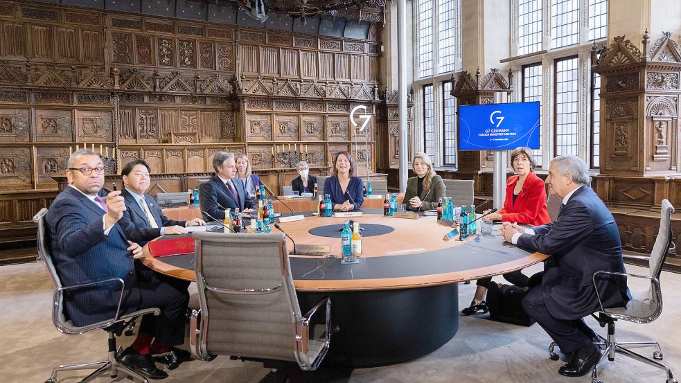 Ohne Kreuz: Das Treffen der G7-Außenminister in Münster. Foto: dpa/Rolf Vennenbernd