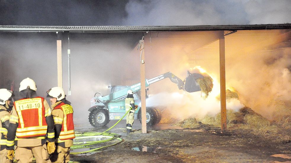 Die Feuerwehr ist am Freitag zu einem Feuer auf einem landwirtschaftlichen Hof ausgerückt. Foto: Wolters