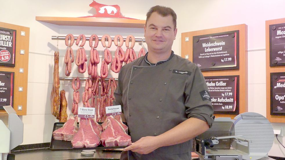 Markus Leggedör ist Obermeister der Leeraner Fleischer-Innung und nach dem Voting eines Gourmet-Magazins auch der Chef einer der besten Metzgereien Deutschlands. Foto: Archiv