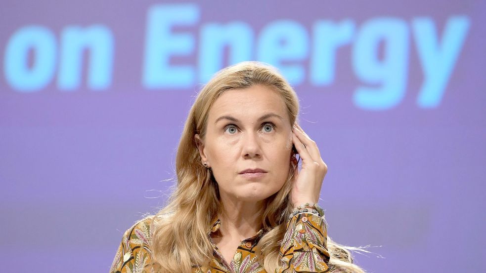 EU-Energiekommissarin Kadri Simson bei einer Pressekonferenz zu Energiepreisen in Brüssel. Foto: Virginia Mayo/AP/dpa