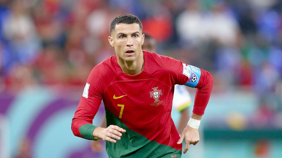 Hat als erster Spieler bei fünf Weltmeisterschaften getroffen: Cristiano Ronaldo. Foto: Tom Weller/dpa