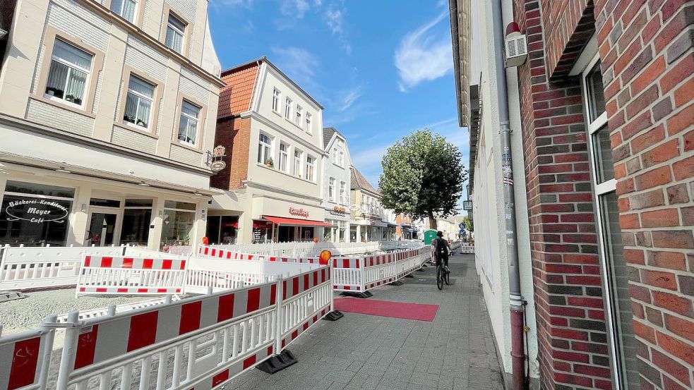Der Zugang zu den Geschäften in der Osterstraße ist immer noch gewährleistet. Fotos: Boschbach