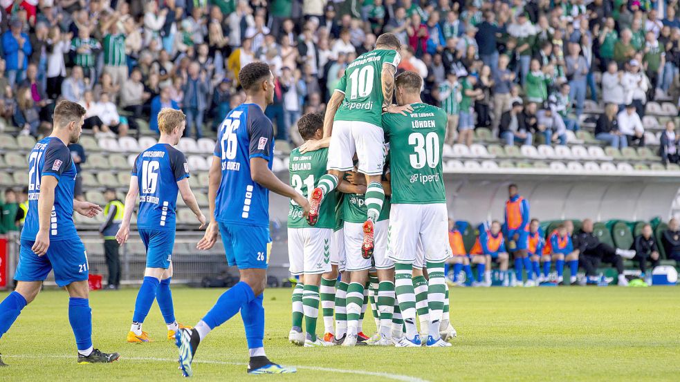 Im Hinspiel setzten sich die Lübecker an der heimischen Lohmühle mit 3:0 gegen Kickers durch. Archivfoto: 54 Grad