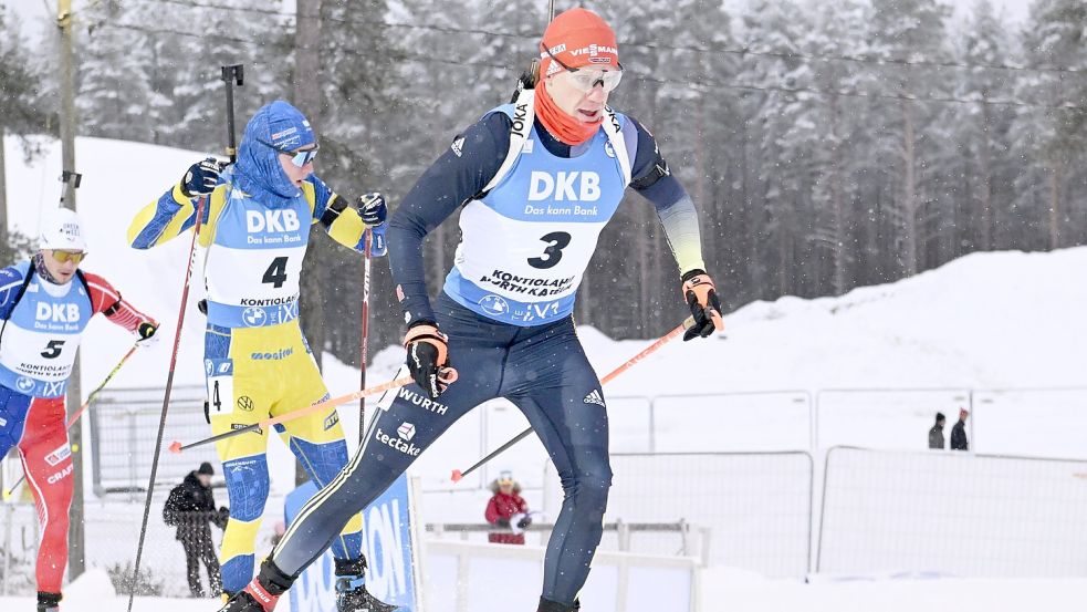 Roman Rees kam im Verfolgungsrennen als Fünfter ins Ziel. Foto: Vesa Moilanen/Lehtikuva/dpa