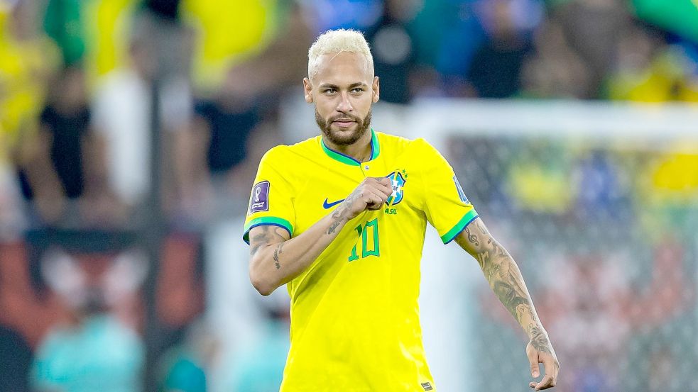 Brasiliens Neymar jubelt nach dem Spiel gegen Südkorea. Foto: Tom Weller/dpa