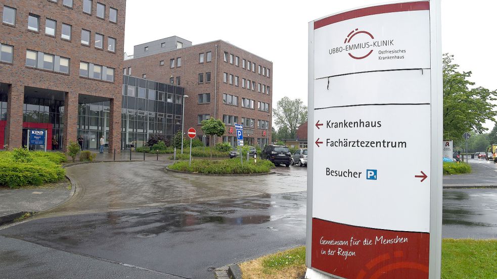 Die Ubbo-Emmius-Klinik in Aurich. Foto: Jaspersen/DPA