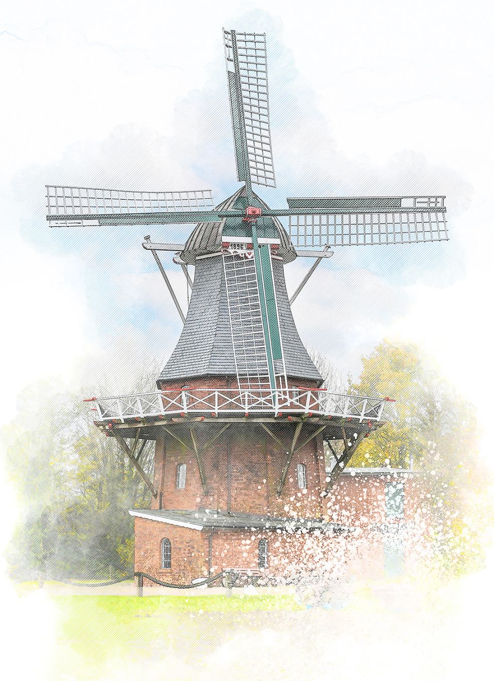 Die Mühle in Leezdorf ist mehr als 120 Jahre alt. Foto: Ortgies/Gestaltung: Will