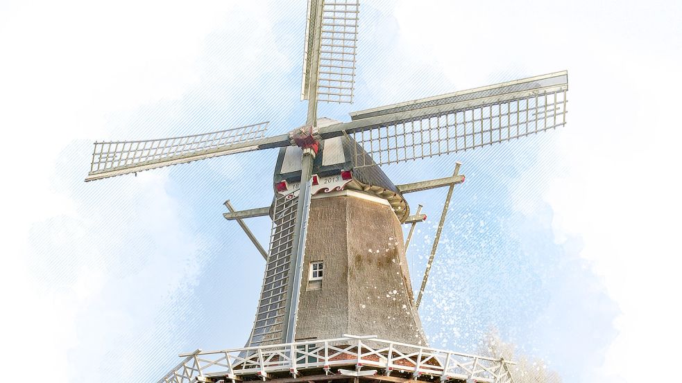 Die Mühle in Neermoor ist 22,5 Meter hoch. Grafik: Will
