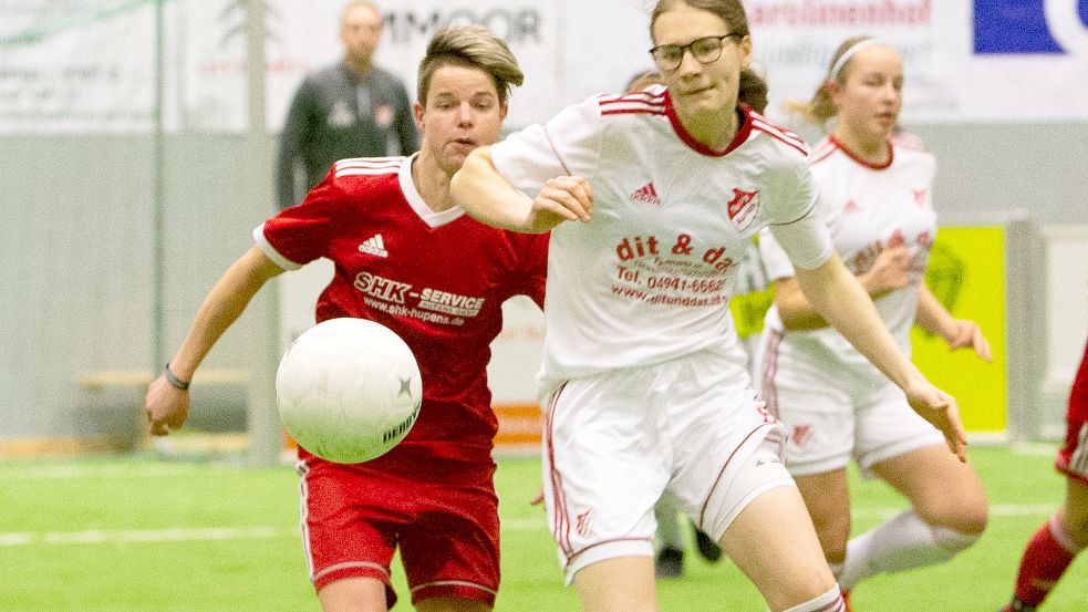 Die SG Elisabethfehn/Harkebrügge (links Carina Lentz) sprang erst kurzfristig am Spieltag an – und überzeugte.