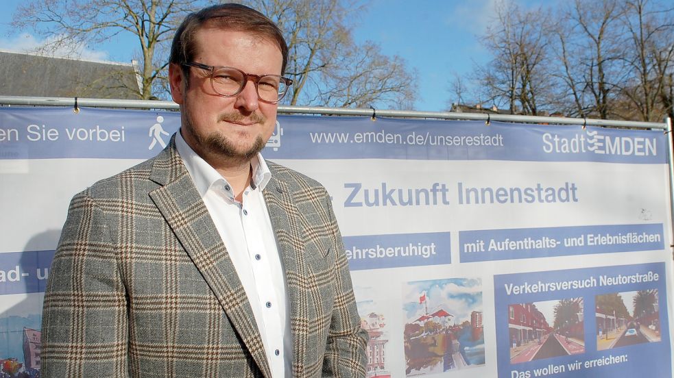Die Zukunft der Emder Innenstadt liegt Oberbürgermeister Tim Kruithoff besonders am Herzen. Foto: H. Müller