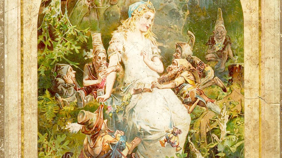 In einem Ende des 19. Jahrhunderts veröffentlichten Märchenbuch mit Illustrationen von Carl Offterdinger erscheint Schneewittchen auf dem Titel als Blondine. Foto: privat