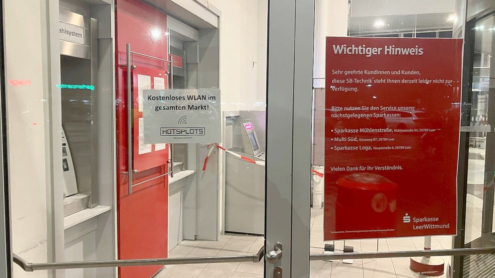 Die Geldautomaten können bis auf Weiteres nicht genutzt werden. Foto: Kierstein