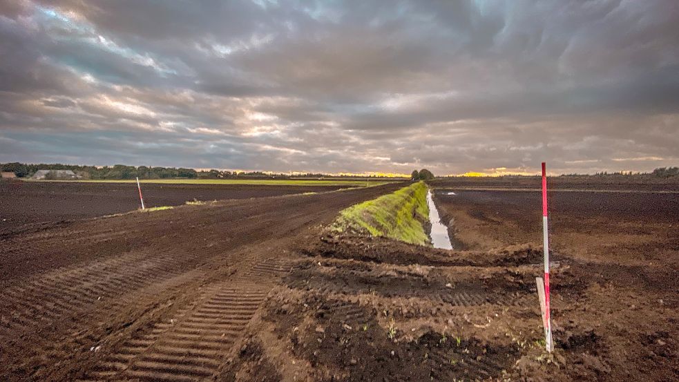 In Nachbarschaft zu den geplanten Abbauflächen rund um den Grünen Weg in Marcardsmoor wird schon seit Jahren abgetorft. Foto: Archiv/Cordsen