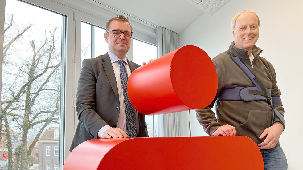 Ingo Fortkamp (Stellvertretender Vorstand, links) und Carsten Rinne (Vorstandsvorsitzender) blicken auf ein zufriedenstellendes Jahr zurück. Foto: Kierstein
