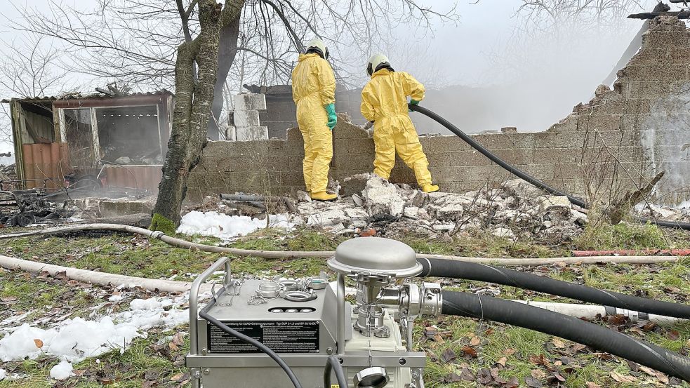 Ein Schuppen war in Brand geraten.