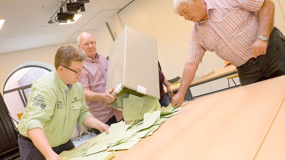 Bei den Kommunalwahlen in Moormerland – im Bild ein Wahllokal in Warsingsfehn im September 2021 – bekamen die Löwen 10,8 Prozent der Wählerstimmen. Foto: Lüppen/Archiv