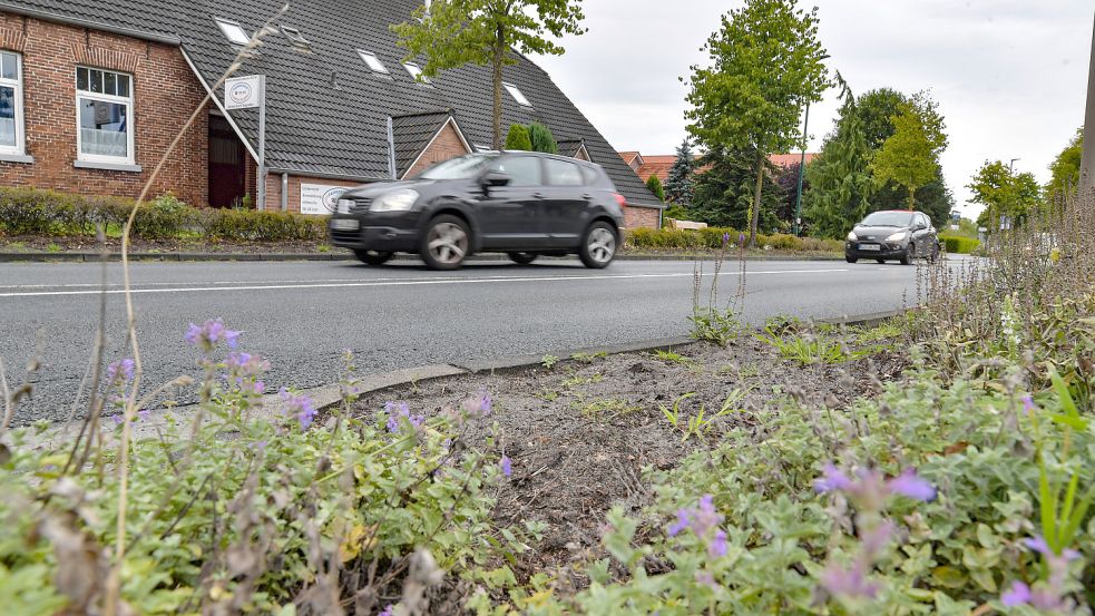 Die Ortsdurchfahrt durch Hesel - hier ein Bild aus dem Sommer - wird sich verändern: Das Grün muss weichen, neue Fahrradwege werden kommen. Foto: Ortgies/Archiv