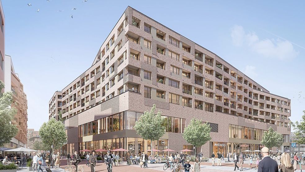 Visualisierung der Seniorenresidenz VILVIF in der Hamburger HafenCity. Foto: moka-studie