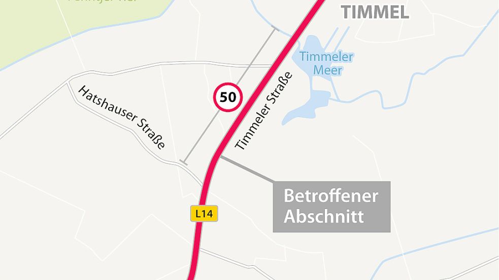 Von Timmel aus bis Hatshausen zieht sich der stark beschädigte Abschnitt. Grafik: Will