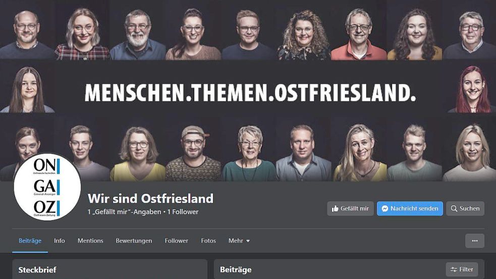 Die OZ hat übergangsweise eine neue Facebookseite zusammen mit ON und GA.