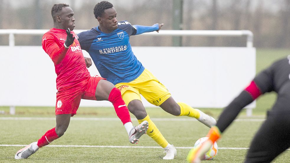 Schnell, wendig, trickreich: André N’Diaye gehört zu den auffälligsten Emdern in dieser Saison. Foto: Doden, Emden