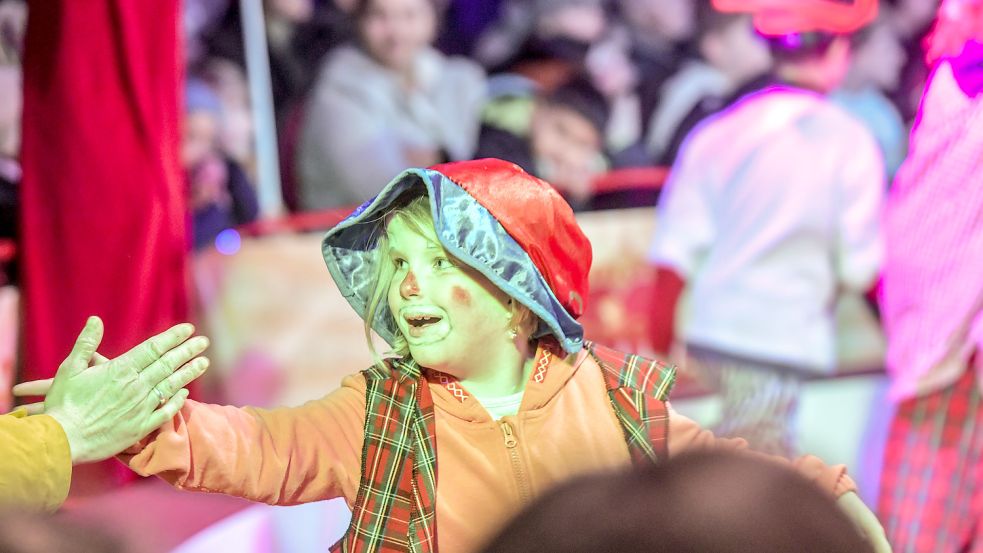 Clowns durften bei der Zirkus-Woche an der Daalerschule natürlich nicht fehlen. Foto: Ortgies