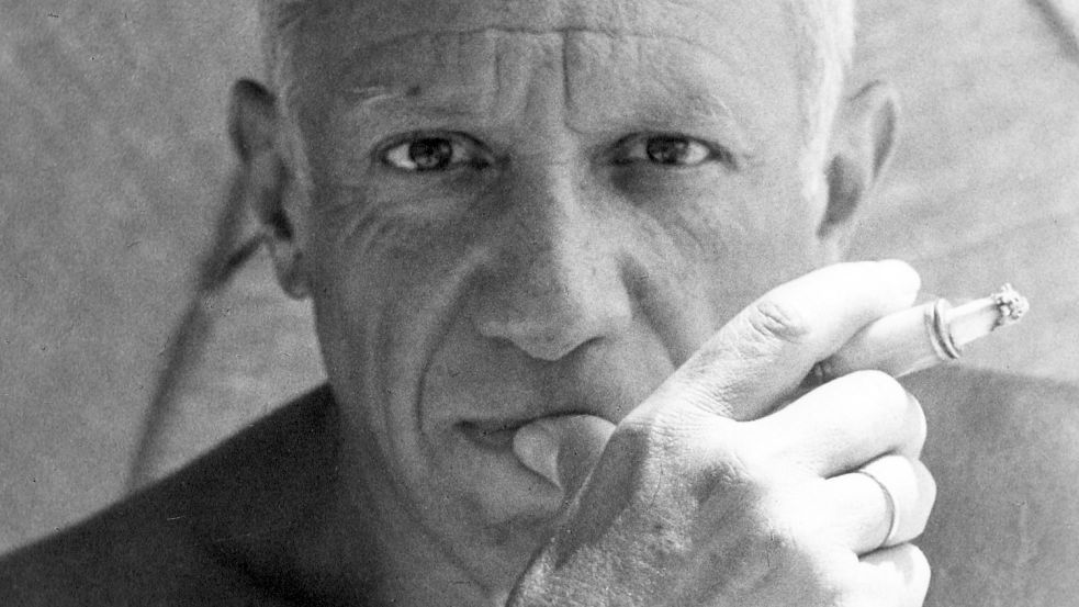 Das schwarz-weiße Foto des Fotografen Willy Maywald von Pablo Picasso (1947) . Foto: Maywald/Koekkock_Haus