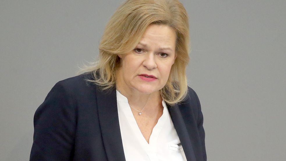 Bundesinnenministerin Nancy Faeser lehnt eine Obergrenze für Flüchtlinge ab. Foto: dpa/Wolfgang Kumm