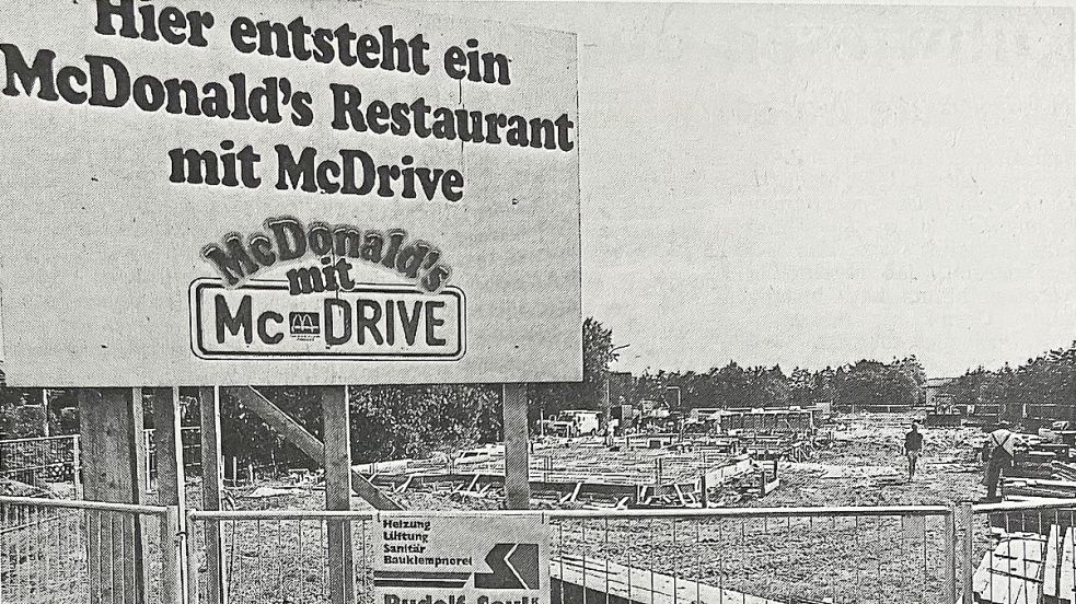 Ein Bild von der Baustelle des McDonalds in Harsweg aus dem Juli 1992. Foto: Archiv/Doden